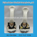 Christmas ceramic spoon rest in snowman shape for kitchen decro